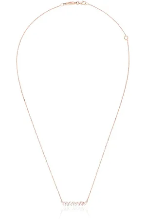 Suzanne Kalan 18kt rose Classic diamond bar necklace