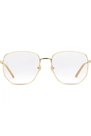 Gucci Rectangular-frame metal glasses