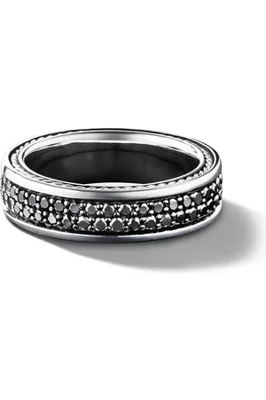 David Yurman Sterling Streamline Two Row Band diamond ring (6.5mm)