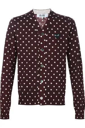 Comme des Garçons Embroidered heart polka dot cardigan