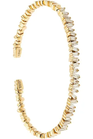 Suzanne Kalan 18kt yellow Fireworks flexible diamond baguette cuff