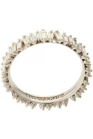 Suzanne Kalan 18kt white gold baguette diamond eternity band