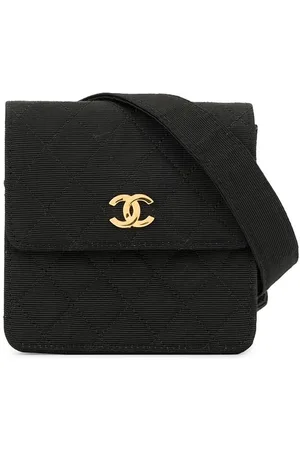 CHANEL 1990 textured diamond quilted belt bag