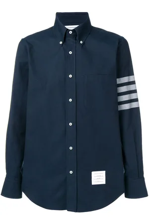 Thom Browne 4-bar Solid Rwb Stripe Shirt