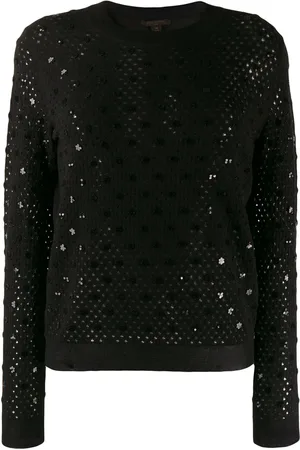 LOUIS VUITTON Pre-owned open knit sequinned details jumper