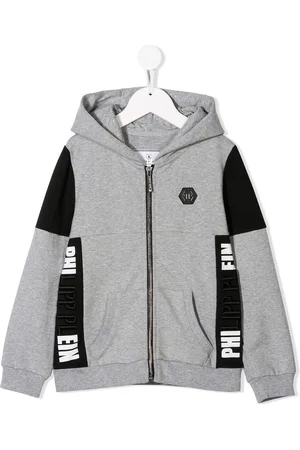 Philipp Plein Statement logo zip front hoodie