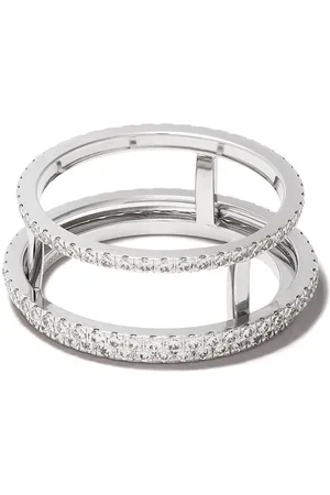 De Beers 18kt white gold The Horizon full pavé diamond ring