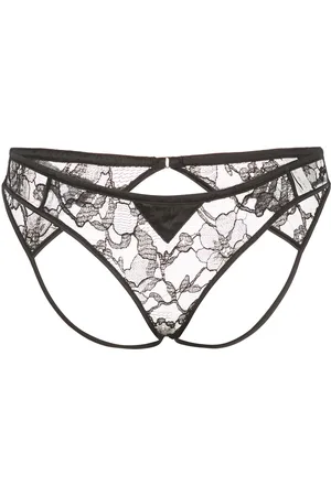 FLEUR DU MAL Magnolia lace ouvert briefs