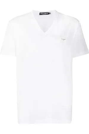 Dolce & Gabbana Logo-appliqué V-neck T-shirt