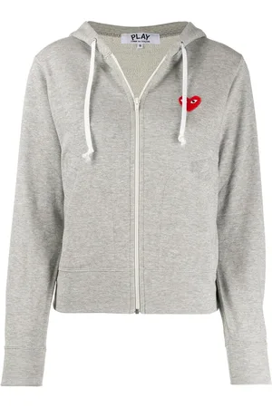 Comme des Garçons Zipped almond eye heart hoodie