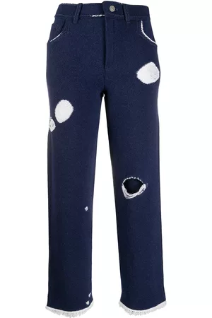 Barrie Denim-inspired knitted boyfriend trousers