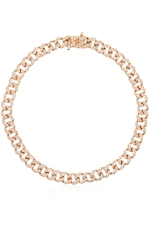 Shay 18kt rose gold and diamond mini 7 inch link bracelet