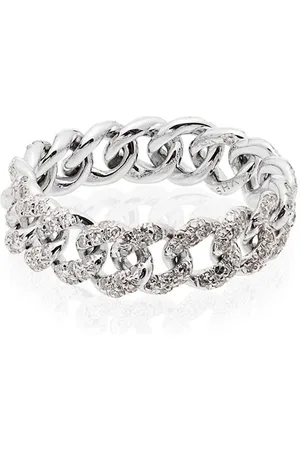 Shay 18kt white gold and diamond link ring