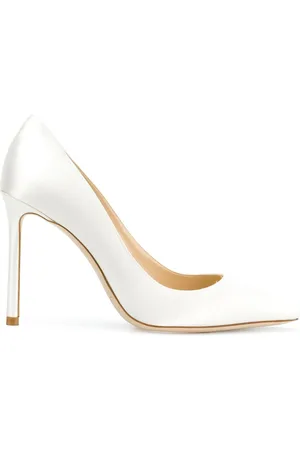 Bridal Aura Caged Satin Sandals in White - Jimmy Choo