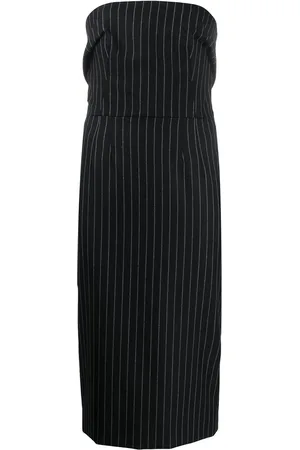 Dolce & Gabbana Pinstriped strapless midi dress