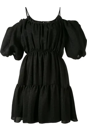 GOEN.J Balloon-sleeved tiered mini dress