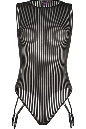 MAISON CLOSE Striped bodysuit