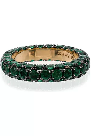 Shay And yellow gold 3 side emerald ring