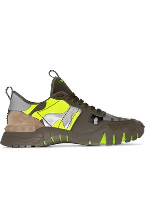 VALENTINO GARAVANI Rockrunner camouflage-print leather sneakers