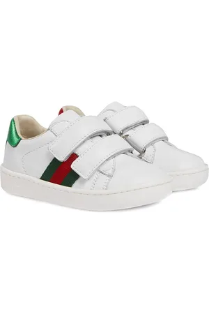 Gucci Toddler leather sneaker with Web