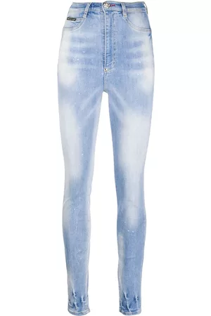 Philipp Plein Faded embroidered detail jeans