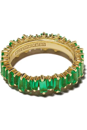 Suzanne Kalan 18kt yellow Fireworks emerald baguette eternity band