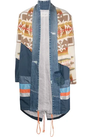 GREG LAUREN Panelled oversized-fit coat