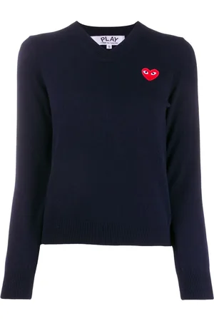 Comme des Garçons Heart embroidery slim-fit jumper