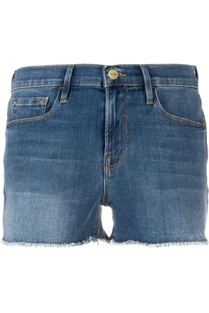 Frame Unfinished hem denim shorts