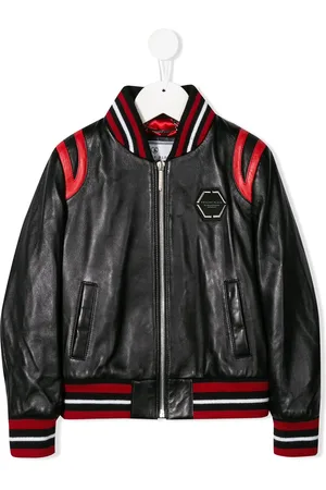 Philipp Plein Space leather bomber jacket