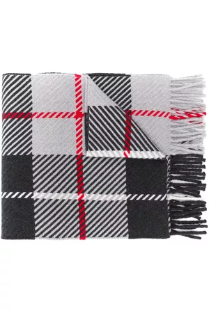 MACKINTOSH Fringed tartan scarf