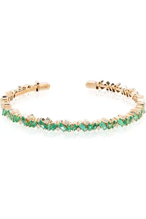 Suzanne Kalan 18kt yellow Fireworks emerald frenzy bracelet