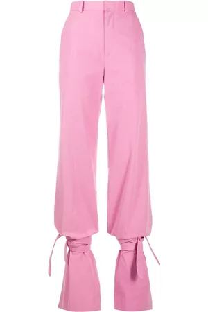 The Attico High-waisted tie-ankle trousers
