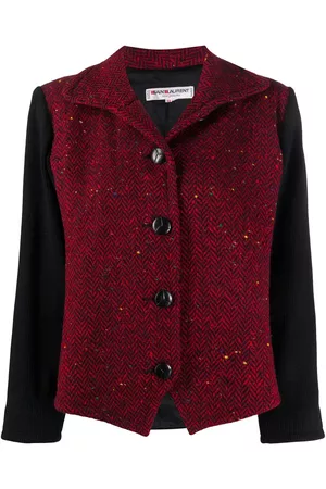 Saint Laurent 1980s herringbone single-breasted jacket