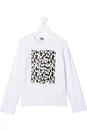 Karl Lagerfeld Logo leopard long-sleeve top
