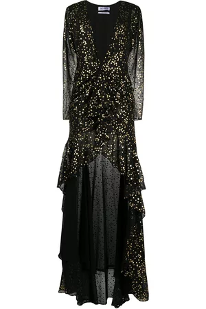 The Attico Star-print plunge-neck dress