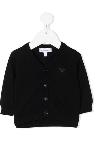 Emporio Armani Raised logo rib-trimmed cardigan