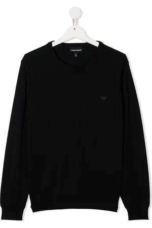 Emporio Armani TEEN logo embroidered jumper