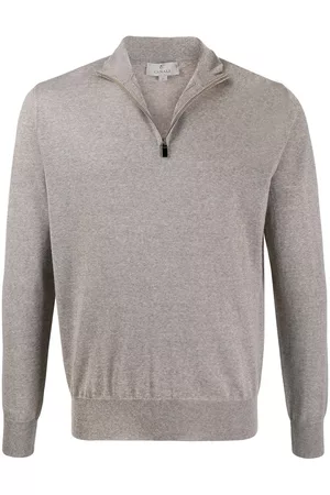 CANALI Zipped funnel-neck pullover