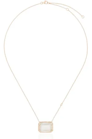 Shay 18kt rose gold Portrait topaz diamond pendant necklace