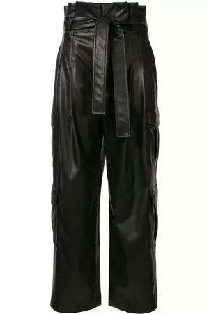GOEN.J Faux-leather tie waist trousers