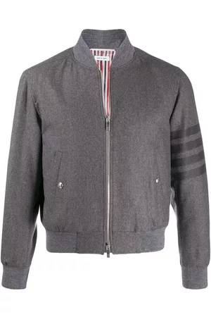 Thom Browne Tonal 4-Bar flannel blouson jacket
