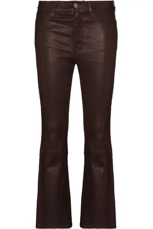 Frame Le Crop leather flared trousers
