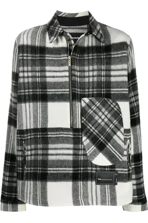 We11 Done Half-zip plaid wool shirt