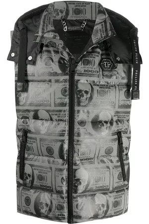 Philipp Plein SKull Dollar feather down vest