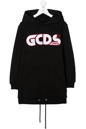 GCDS Long-length logo print hoodie
