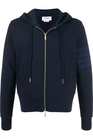 Thom Browne 4-Bar zip-up loopback-cotton hoodie