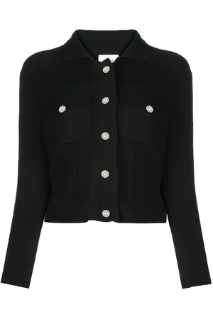 Barrie Contrast-stitch knitted jacket