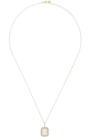 Mateo 14kt yellow U-initial diamond necklace