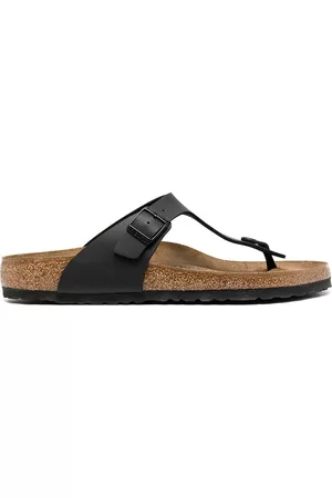 Birkenstock Leather buckle flip flops